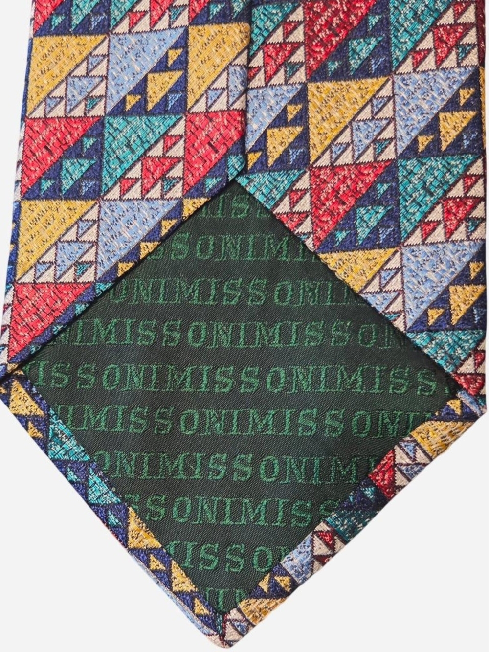 Vintage Missoni geometric 100% silk tie retro colorful multicolor 4 x 53 - Picture 5 of 6